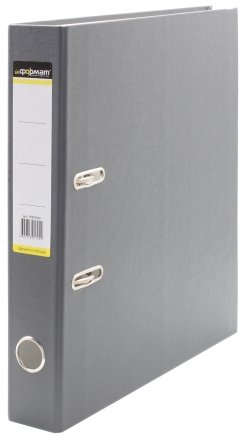 Папка-регистратор inФормат с односторонним ПВХ-покрытием , корешок 50 мм, серый