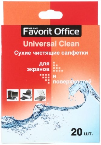 Сухие чистящие салфетки Universal Clean , 20 шт.