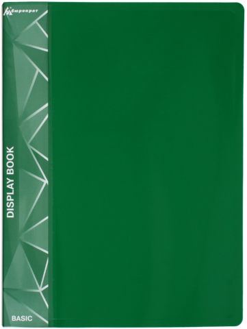 Папка пластиковая на 30 файлов «Бюрократ» толщина пластика 0,65 мм, зеленая