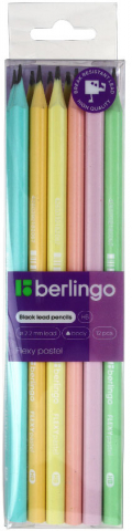 Карандаш чернографитный Berlingo Flexy Pastel, твердость грифеля ТМ, без ластика, корпус ассорти Карандаш чернографитный Berlingo Flexy Pastel, твердость грифеля ТМ, без ластика, корпус ассорти