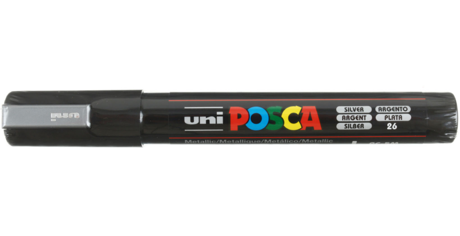 Маркер на водной основе Uni Posca серебристый
