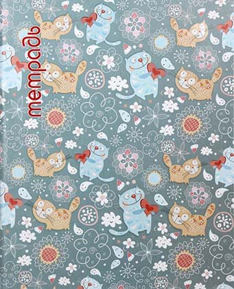 Тетрадь общая А5, 48 л. на скобе «Мультяшные коты», 165*205 мм, клетка