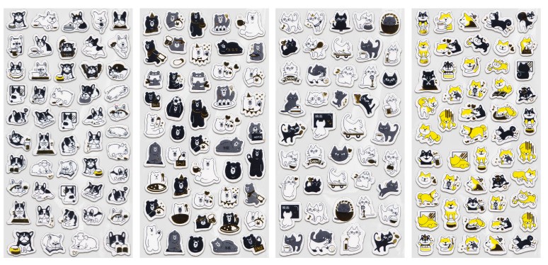 Наклейки виниловые декоративные Funster 17,5×9 см, «Забавные зверята», ассорти