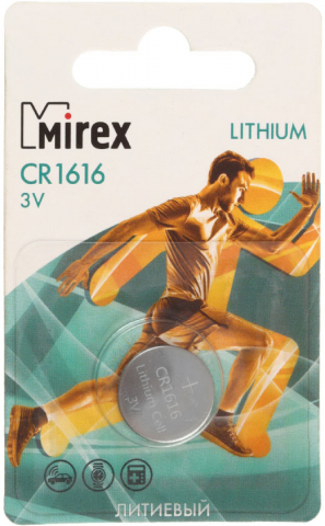 Батарейка литиевая дисковая Mirex Lithium CR1616, 3V