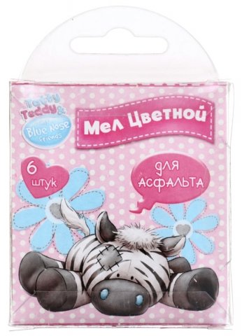 Мел цветной Tatty Teddy, 6 шт., 6 цветов, в ПЭТ-упаковке