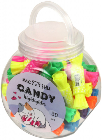 Маркер-текстовыделитель двусторонний Meshu Candy мини (неон), ассорти