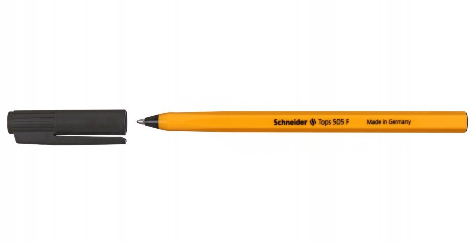 Ручка шариковая одноразовая Schneider Tops 505 F корпус желтый, стержень черный