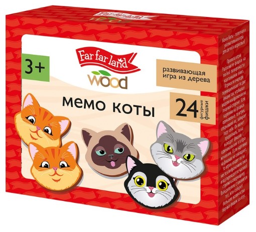 Игра-мемо настольная «Коты. Far Far Land Wood» 24 фишки, 3+ Игра-мемо настольная «Коты. Far Far Land Wood» 24 фишки, 3+
