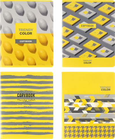 Тетрадь общая А5, 80 л. на скобе BG Yellow&Grey, 160*205 мм, клетка, ассорти Тетрадь общая А5, 80 л. на скобе BG Yellow&Grey, 160*205 мм, клетка, ассорти