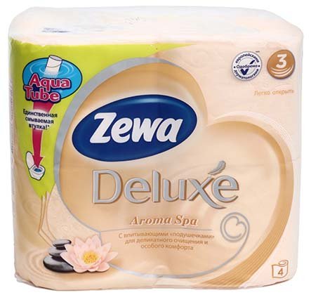 Бумага туалетная Zewa Deluxe, 4 рулона, ширина 95 мм, Aroma Spa, ассорти