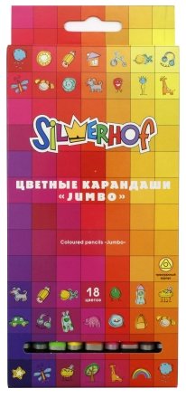 Карандаши цветные Jumbo Emotions, 18 цветов, длина 175 мм Карандаши цветные Jumbo Emotions, 18 цветов, длина 175 мм