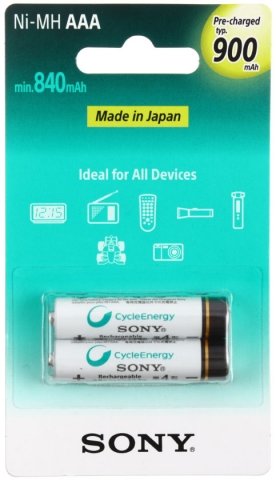 Аккумулятор Sony CycleEnergy, AAA, 1.2V, 900 mAh (2 шт. в упаковке)