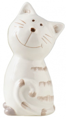 Фигурка керамическая Sima-Land 6,5×5,3×11,2 см, «Котейка белый полосатый»