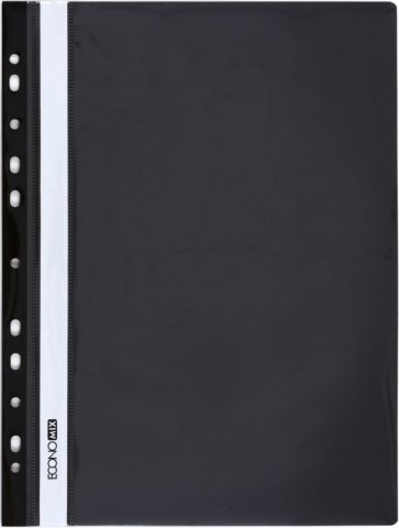 Папка-скоросшиватель пластиковая А4 Economix, толщина пластика 0,16 мм, черная