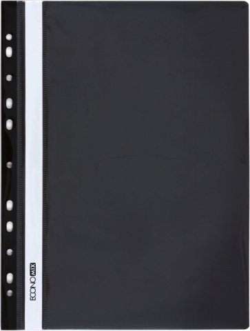 Папка-скоросшиватель пластиковая А4 Economix, толщина пластика 0,16 мм, черная