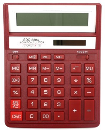 Калькулятор 12-разрядный Citizen SDC-888X, бордовый