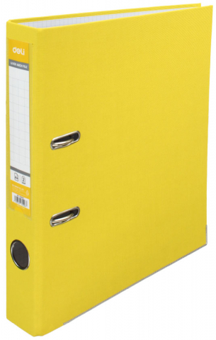 Папка-регистратор Deli «Эко» с односторонним ПВХ-покрытием, корешок 50 мм, желтый