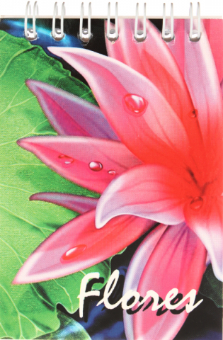 Блокнот на гребне А7, 70*100 мм, 48 л., клетка, «Цветы»