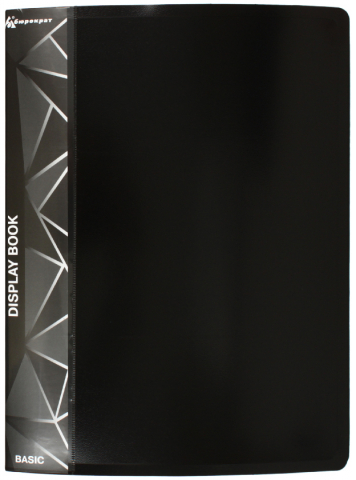 Папка пластиковая на 40 файлов «Бюрократ» толщина пластика 0,65 мм, черная