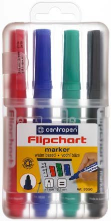 Набор маркеров для флипчартов Centropen, 4 цвета
