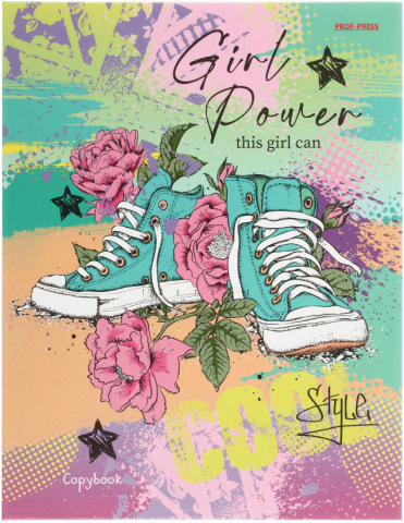 Тетрадь общая А5, 80 л. на кольцах Prof-Press, 165*215 мм, клетка, «Кеды и цветы» Тетрадь общая А5, 80 л. на кольцах Prof-Press, 165*215 мм, клетка, «Кеды и цветы»