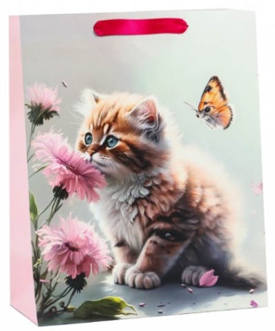 Пакет подарочный Sima-Land 26×32×12 см, «Котик и цветок» Пакет подарочный Sima-Land 26×32×12 см, «Котик и цветок»