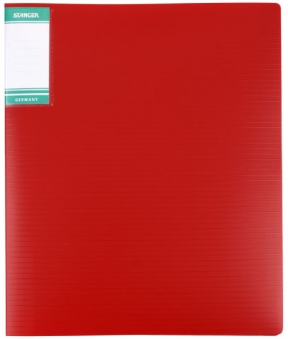 Папка пластиковая на 2-х кольцах Stanger, толщина пластика 0,7 мм, красная
