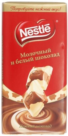 Шоколад Nestle, 90 г, молочный и белый шоколад