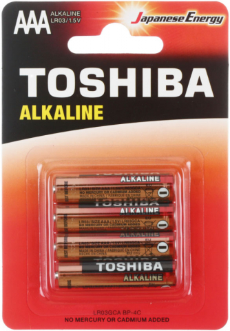 Батарейка щелочная Toshiba Alkaline, AAA, LR03, 1.5V