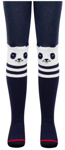 Колготки детские Tip-Top, размер 128-134, «Панда», темно-синие