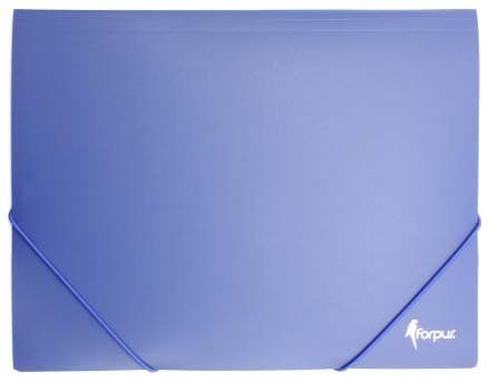 Папка пластиковая на резинке Forpus, толщина пластика 0,45 мм, синяя