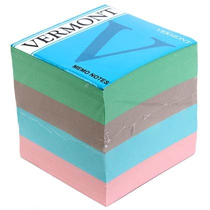 Блок бумаги для заметок «Куб» Vermont, 80*80*80 мм, проклеенный, 4 цвета Блок бумаги для заметок «Куб» Vermont, 80*80*80 мм, проклеенный, 4 цвета