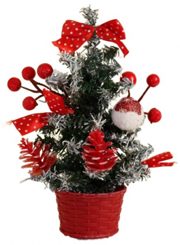 Елка декоративная настольная «Праздничная. Бантик в горох», 10*17 см Елка декоративная настольная «Праздничная. Бантик в горох», 10*17 см