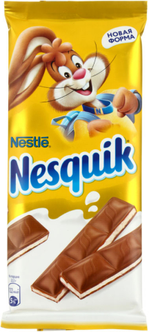 Шоколад Nesquik, 90 г, молочный с молочной начинкой и кальцием