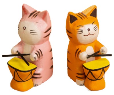 Сувенир деревянный Sima-Land, 3,5*5,5*9 см, «Кот барабанщик», ассорти