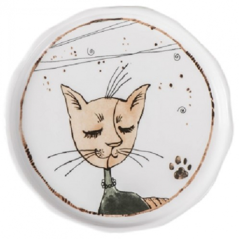 Тарелка фарфоровая «Коты-аристократы» диаметр 21,5 см, обеденная