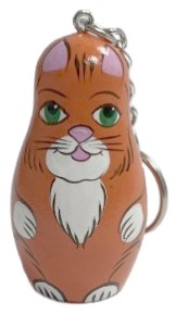 Брелок-матрешка деревянный «Коты», высота 53 мм, ширина 28 мм Брелок-матрешка деревянный «Коты», высота 53 мм, ширина 28 мм