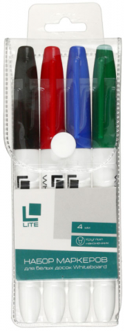 Набор маркеров для вайтбордов Lite, 4 цвета