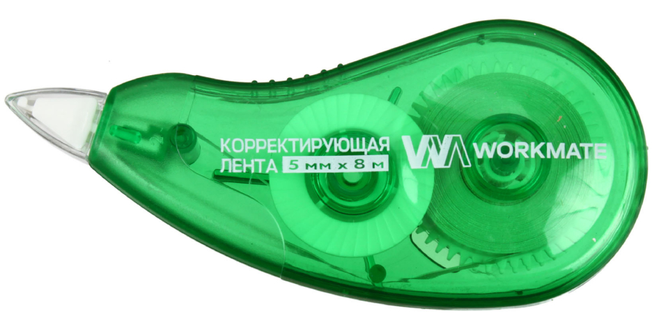 Корректирующий роллер Workmate размер ленты 5 мм×8 м, корпус прозрачно-зеленый