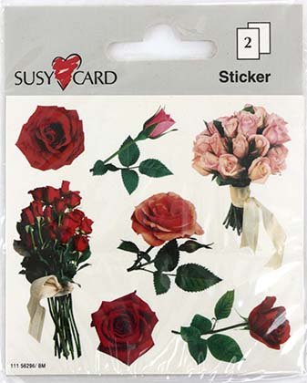 Наклейки детские Susy Card, 8*7,5 см, 2 л., «Розы» Наклейки детские Susy Card, 8*7,5 см, 2 л., «Розы»