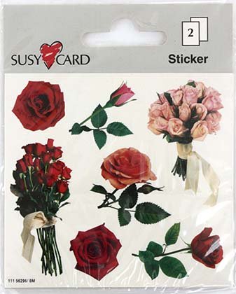 Наклейки детские Susy Card, 8*7,5 см, 2 л., «Розы»