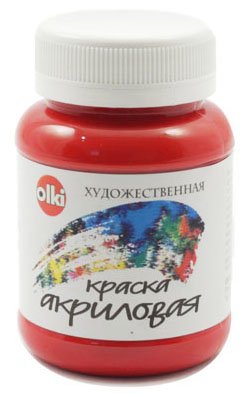 Краска акриловая художественная Olki, 100 мл, красная