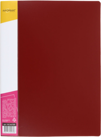 Папка-скоросшиватель пластиковая с пружиной inФормат, толщина пластика 0,7 мм, красная