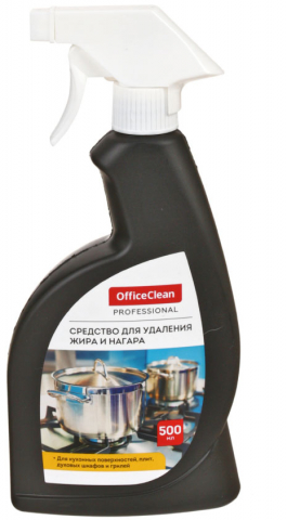 Средство для удаления жира и нагара OfficeClean Professional 500 мл, «Антижир», с распылителем Средство для удаления жира и нагара OfficeClean Professional 500 мл, «Антижир», с распылителем