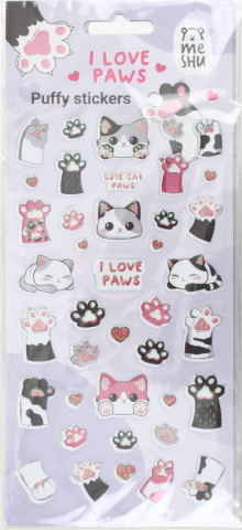 Наклейки объемные Meshu 10×23 см, 40 шт., Love Paws Наклейки объемные Meshu 10×23 см, 40 шт., Love Paws