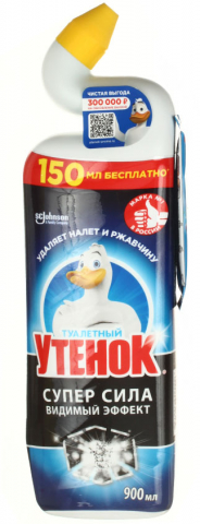 Средство чистящее для унитазов «Туалетный утенок», 750 мл, «Супер сила» Средство чистящее для унитазов «Туалетный утенок», 750 мл, «Супер сила»