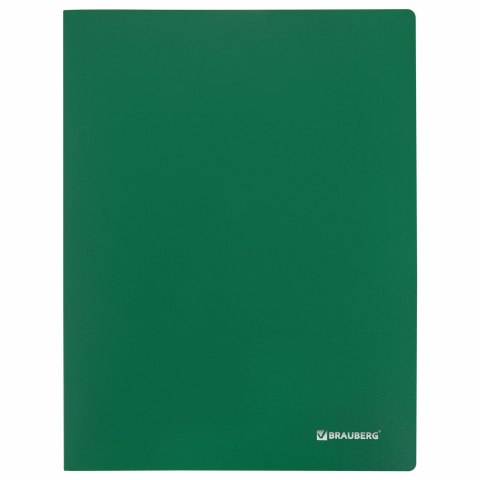 Папка пластиковая на 10 файлов Brauberg Office толщина пластика 0,5 мм, зеленая