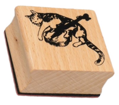 Штамп декоративный деревянный «Кошка со скрипкой», 5*4*2,5 см