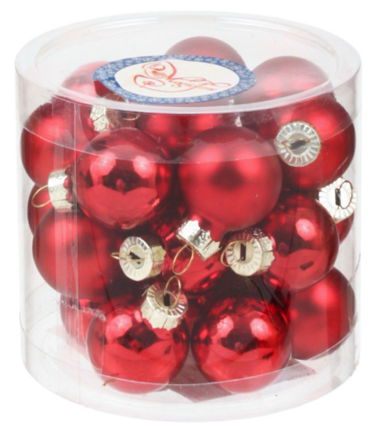 Набор шаров новогодних «Микс» (стекло), диаметр 2,5 см, 24 шт., «Красный микс» Набор шаров новогодних «Микс» (стекло), диаметр 2,5 см, 24 шт., «Красный микс»