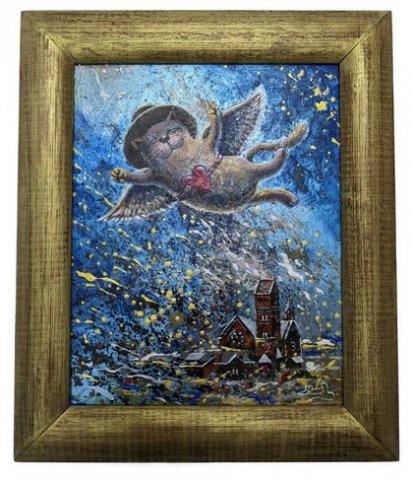 Картина «Кот над Минском» (Кульша П.), 30*24 см, холст, акрил Картина «Кот над Минском» (Кульша П.), 30*24 см, холст, акрил